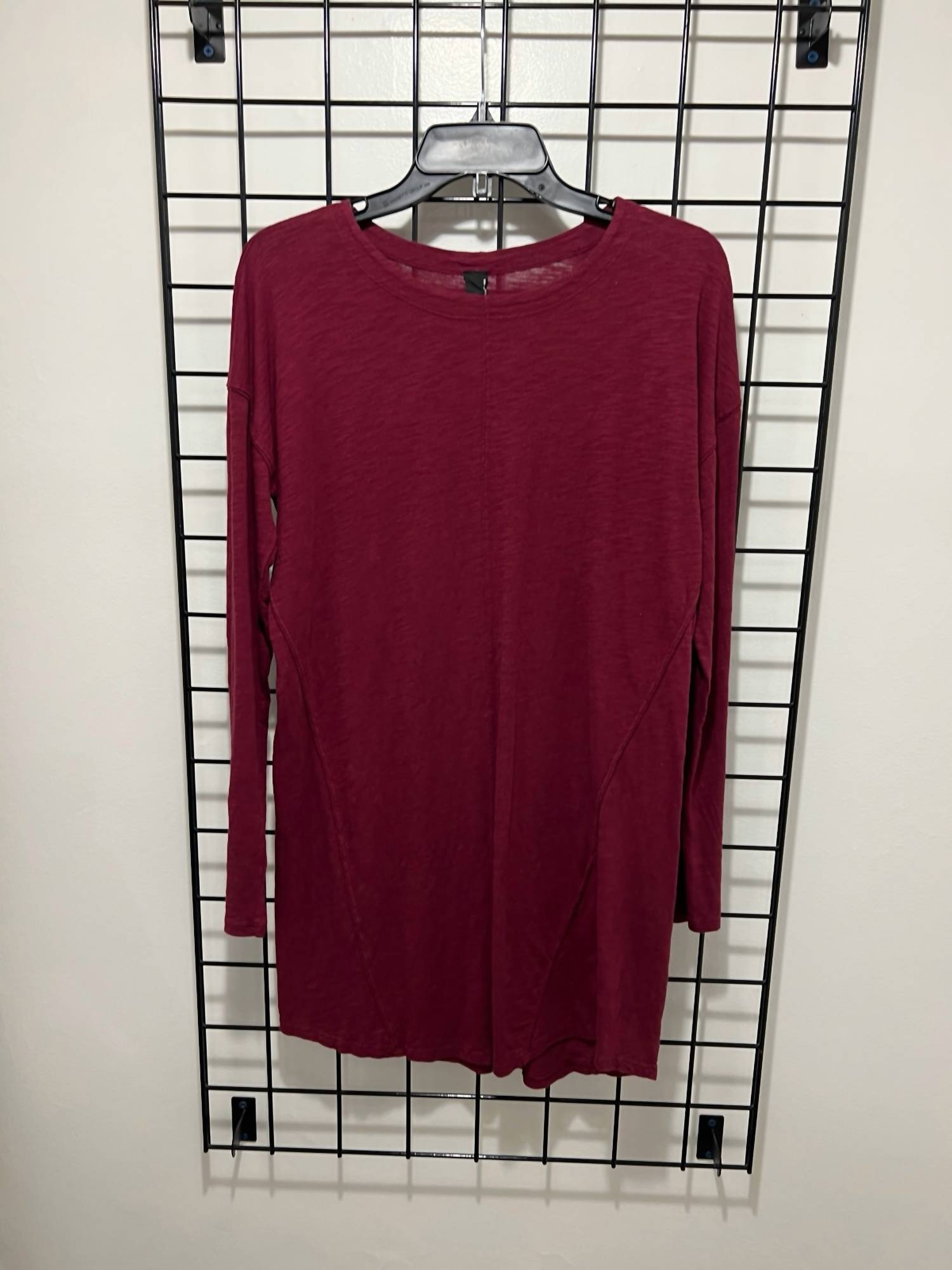 bobi Women's Long Sleeve Tunic Top in dark port - women's long sleeve top