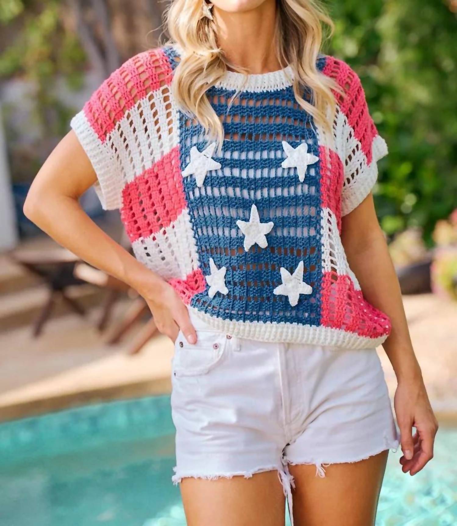 Bibi - Fireworks And Freedom Crochet Top