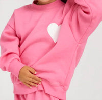 SPRWMN Kids Heart Sweatshirt in peony - kids' shirt - alternate view