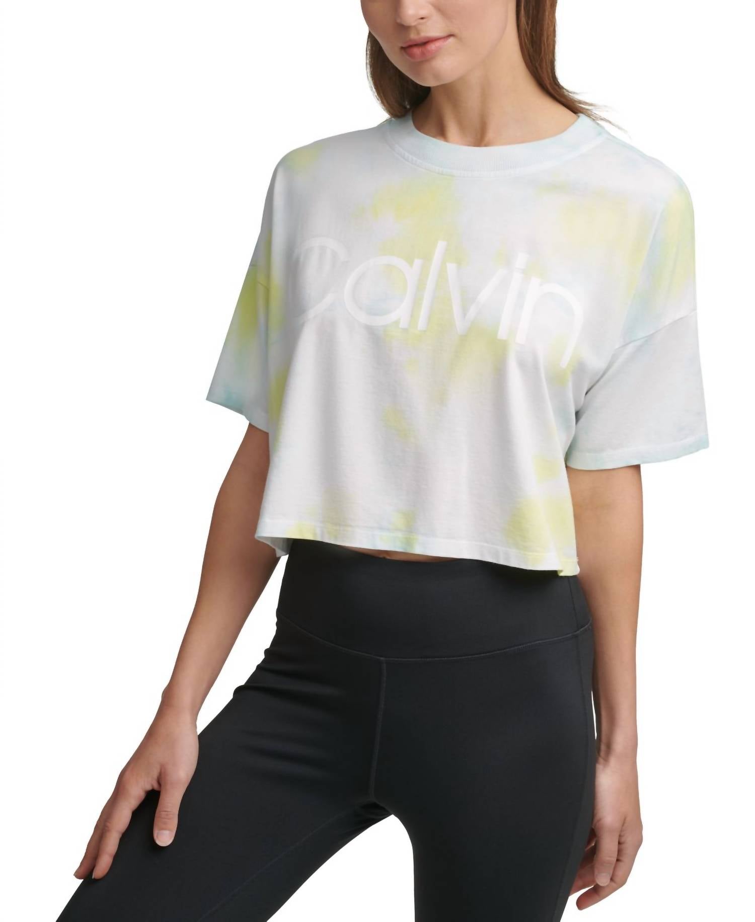 Calvin Klein - Activewear Performance Cropped Tie-Dyed T-Shirt