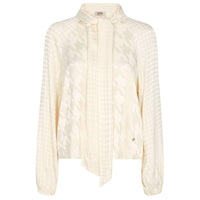 Mos Mosh Houndstooth Saloni Alia Blouse in cream - women's blouse - detail view