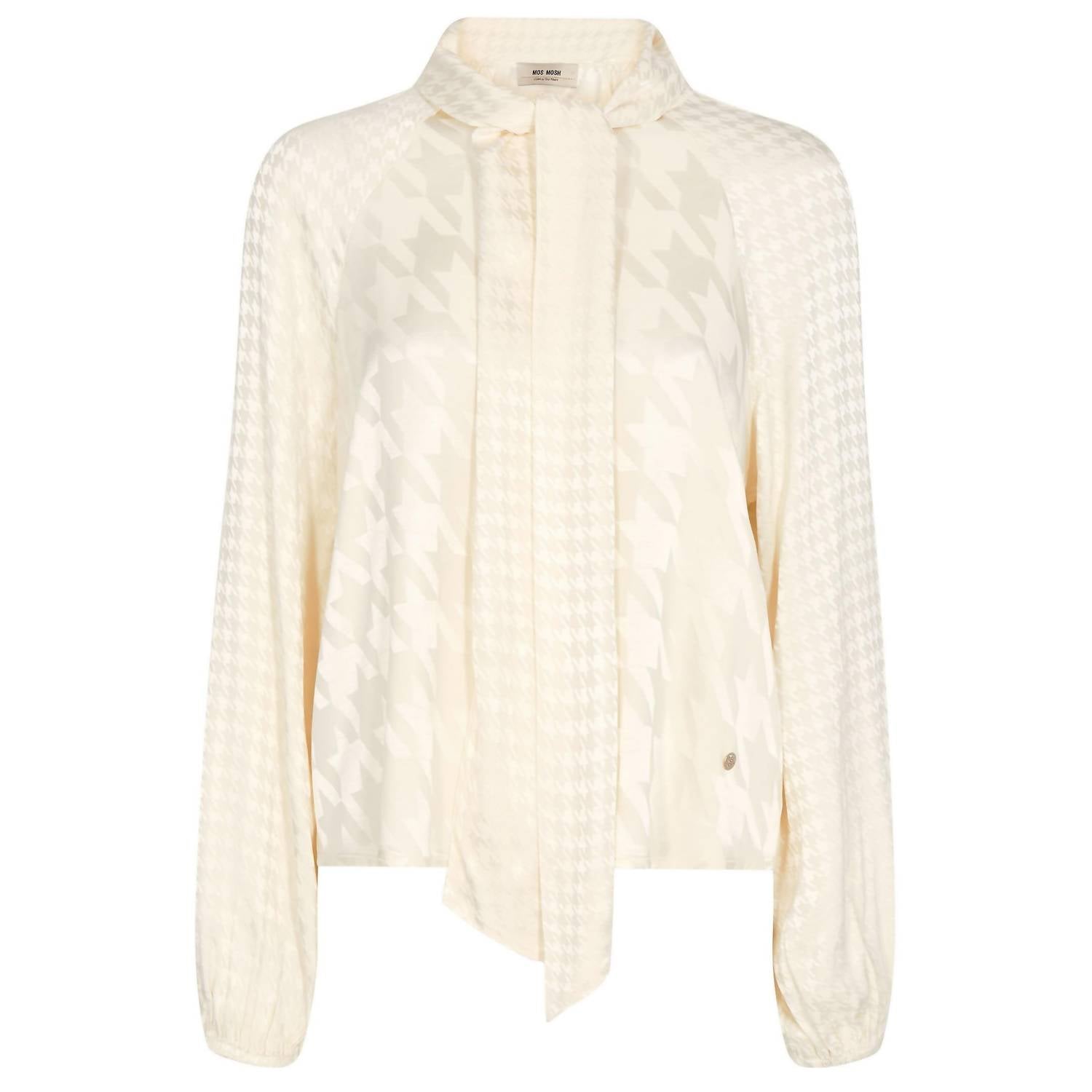 Mos Mosh Houndstooth Saloni Alia Blouse in cream - women's blouse - detail view