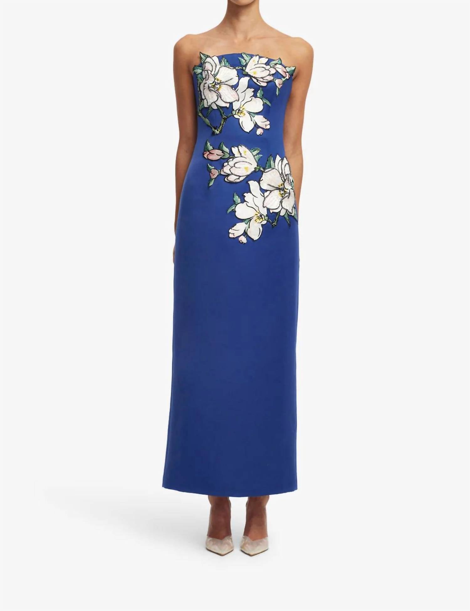 Leo Lin - Ava Applique Floral Bustier Maxi Dress