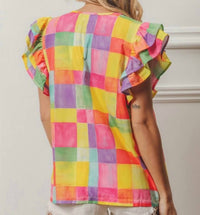 Bibi - Brielle Multicolored Ruffled Top