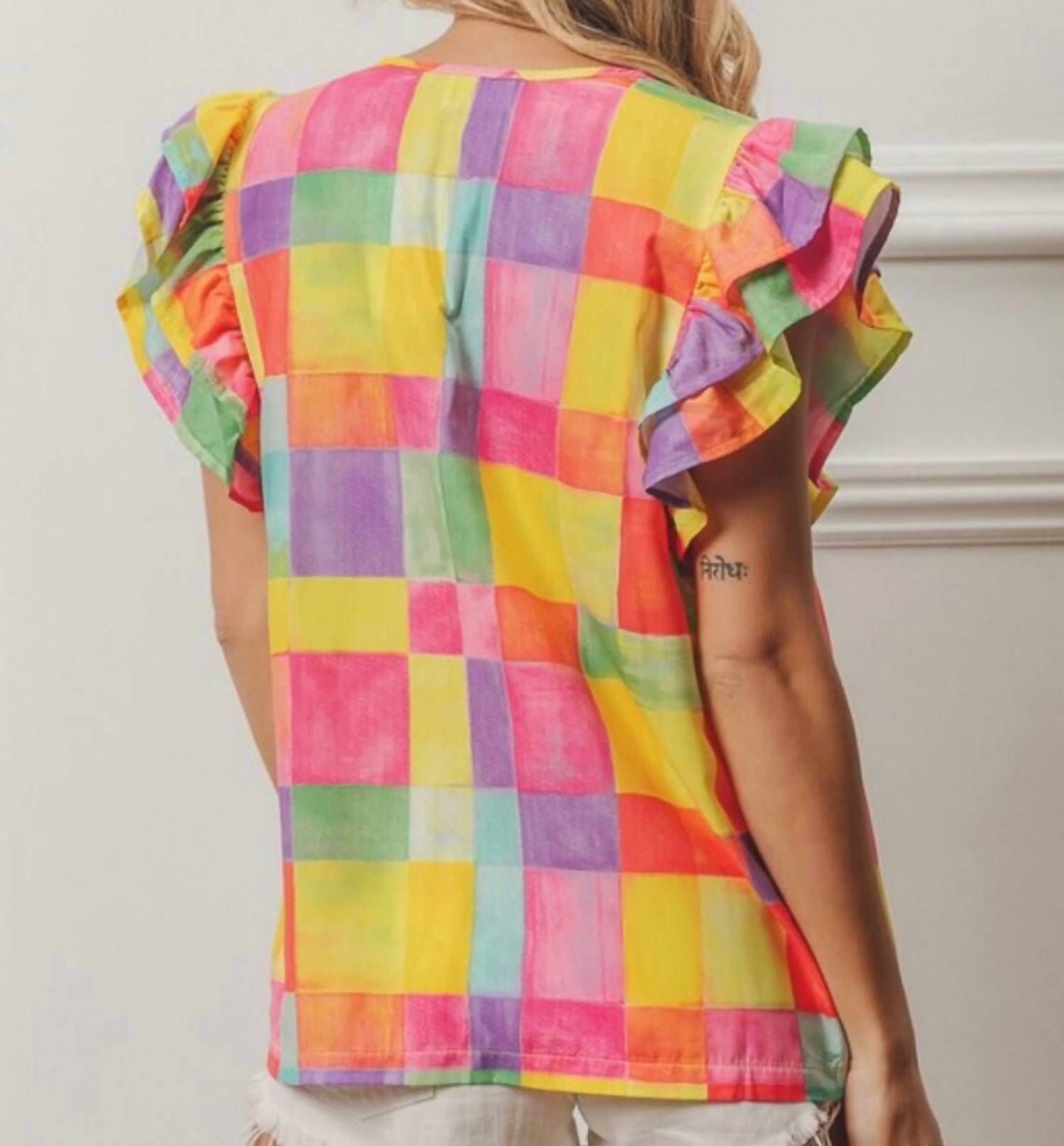 Bibi - Brielle Multicolored Ruffled Top