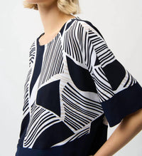 Joseph Ribkoff - Geometric Print Asymmetrical Cocoon Top