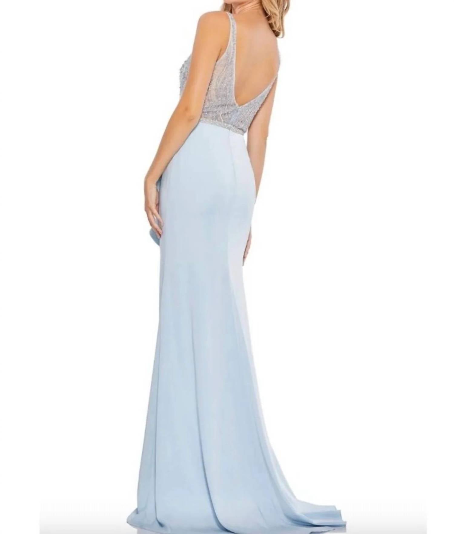 Mac Duggal - Embellished Illusion Peplum Bodice Gown