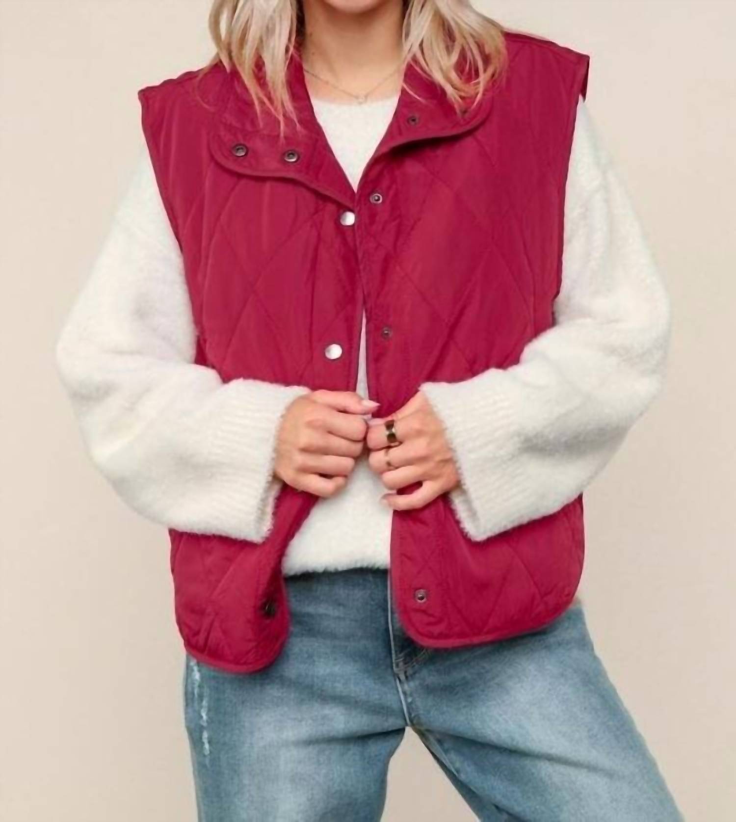 Haptics - Quilted Puffer Vest Jacket With Fully Lining