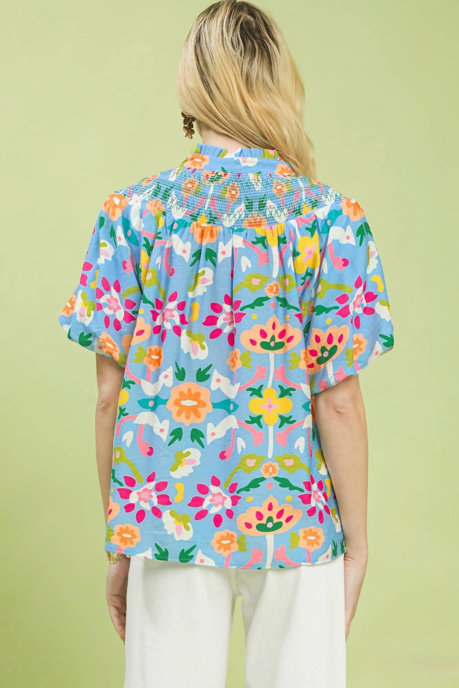 Umgee - Carolina Folk Art Print Top