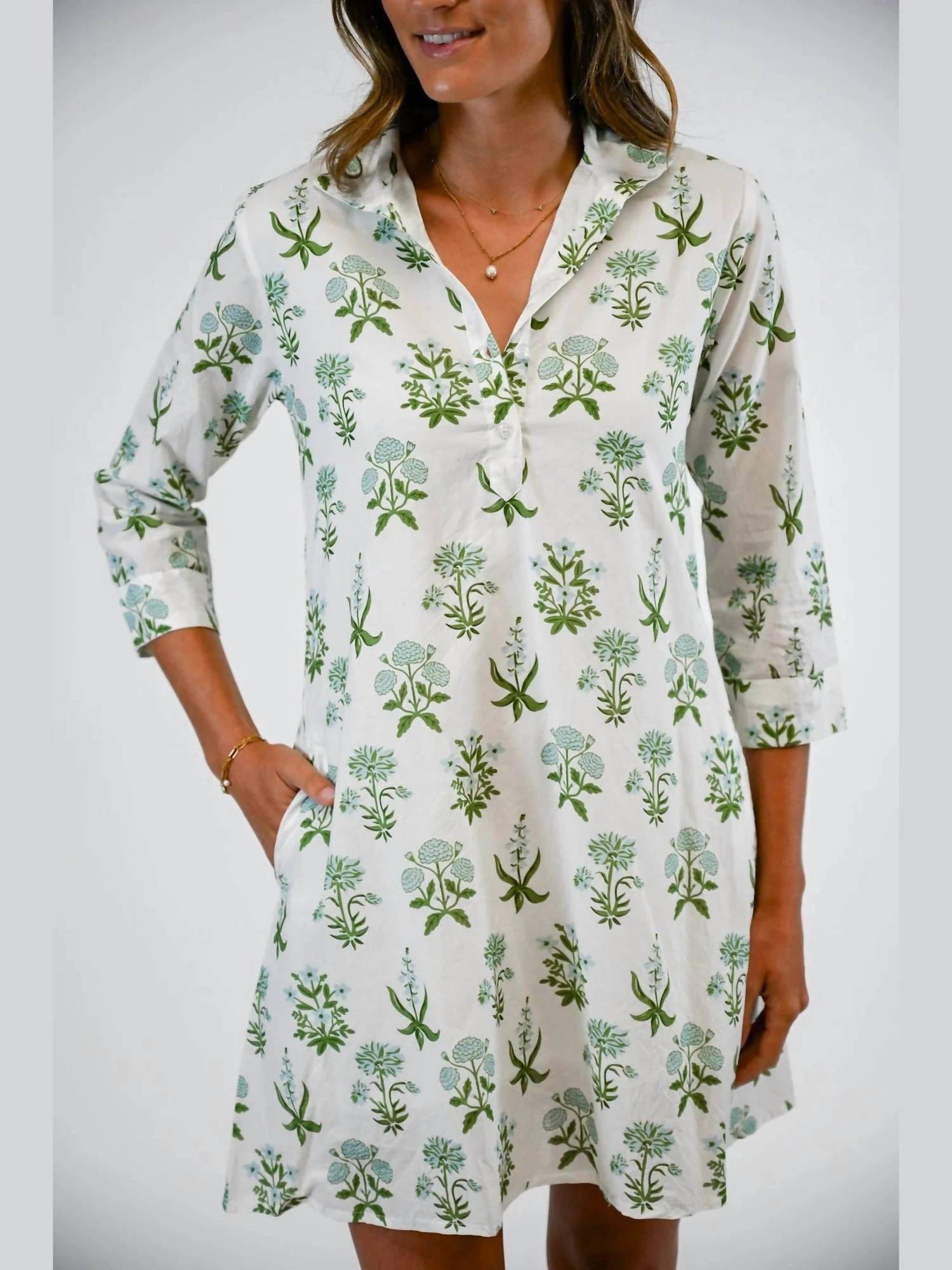VICTORIA DUNN Sully Mandarin Dress in wildflower - women's dress