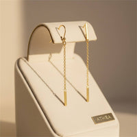 Athra - Women's Bar Chain Drop Earring