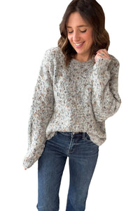 Hem & Thread - Textured Weave Crewneck Sweater