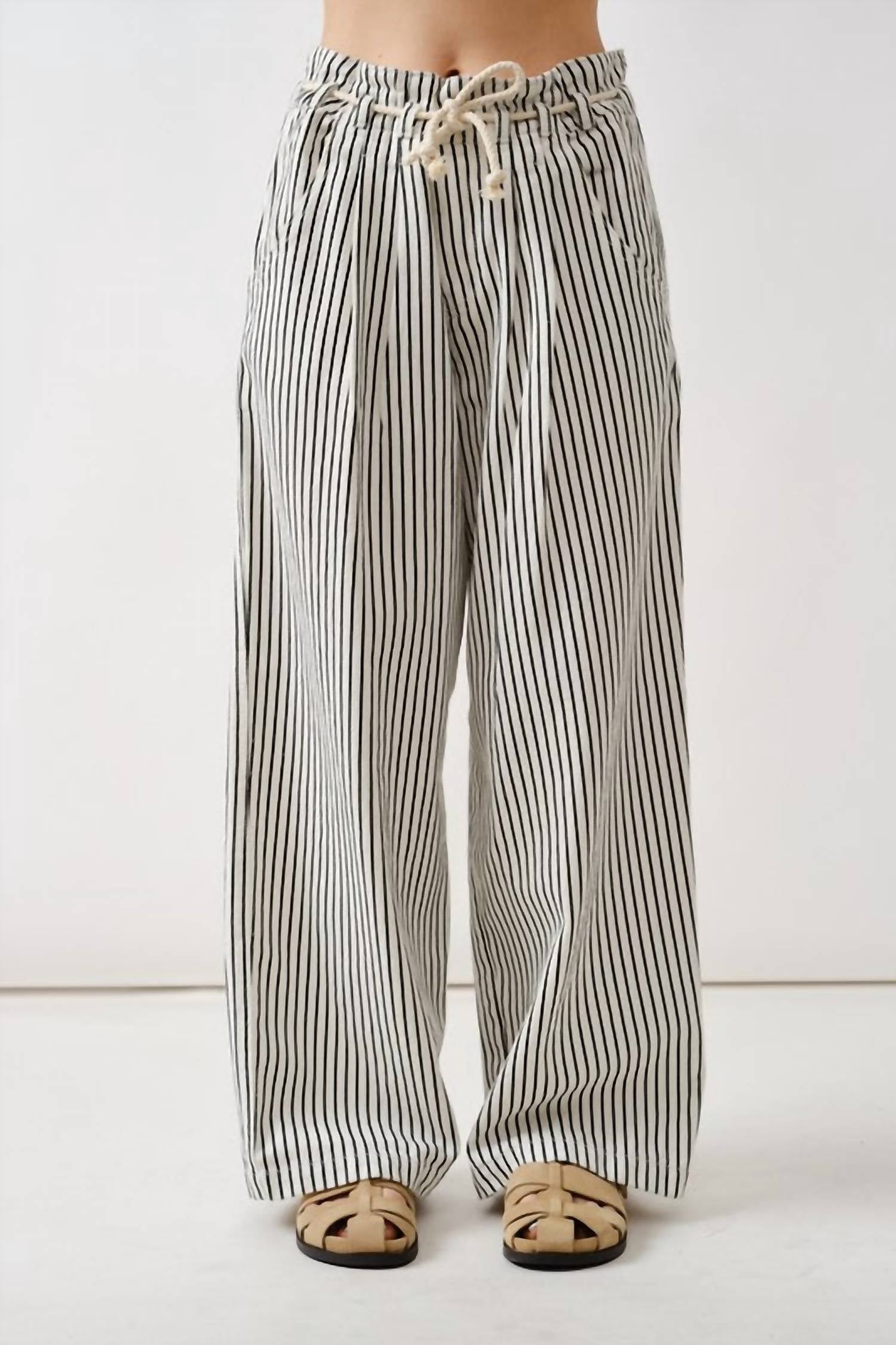 Aaron & Amber - Trisha Stripe Wide Leg Pants