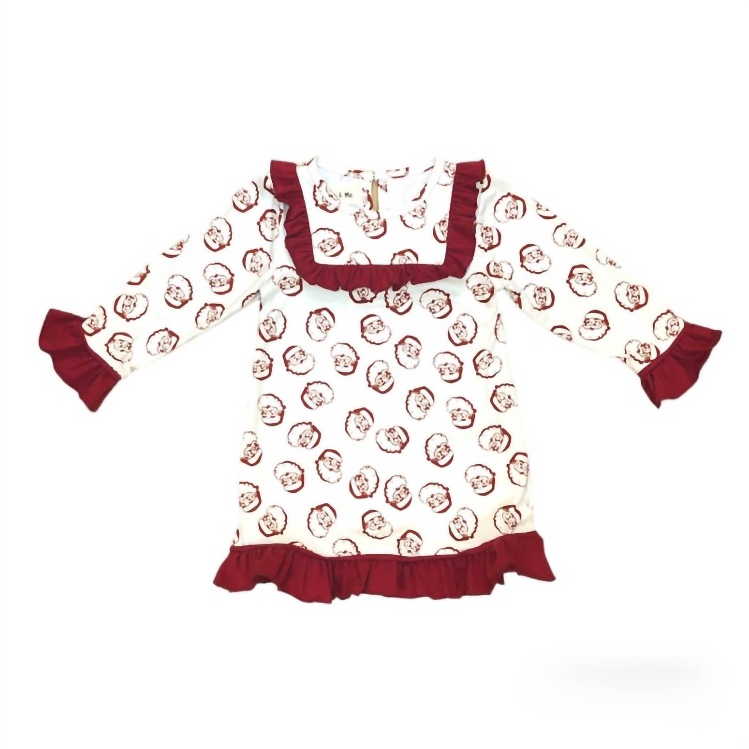 Melina & Me - Girls Classic Santa Ruffle Gown