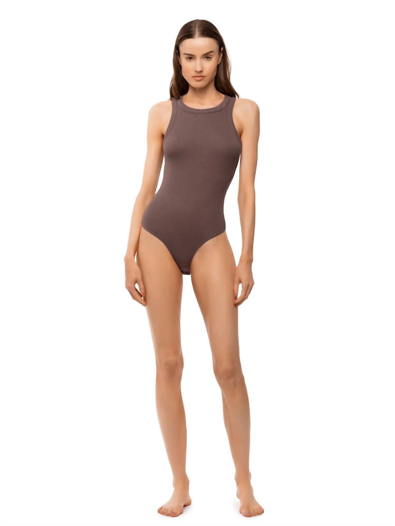 Betro Simone Madison Bodysuit in rust - women's shirt - alternate view