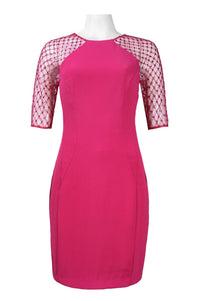 Monique Lhuillier - Women's Rhinestone Illusion Sleeve Dress