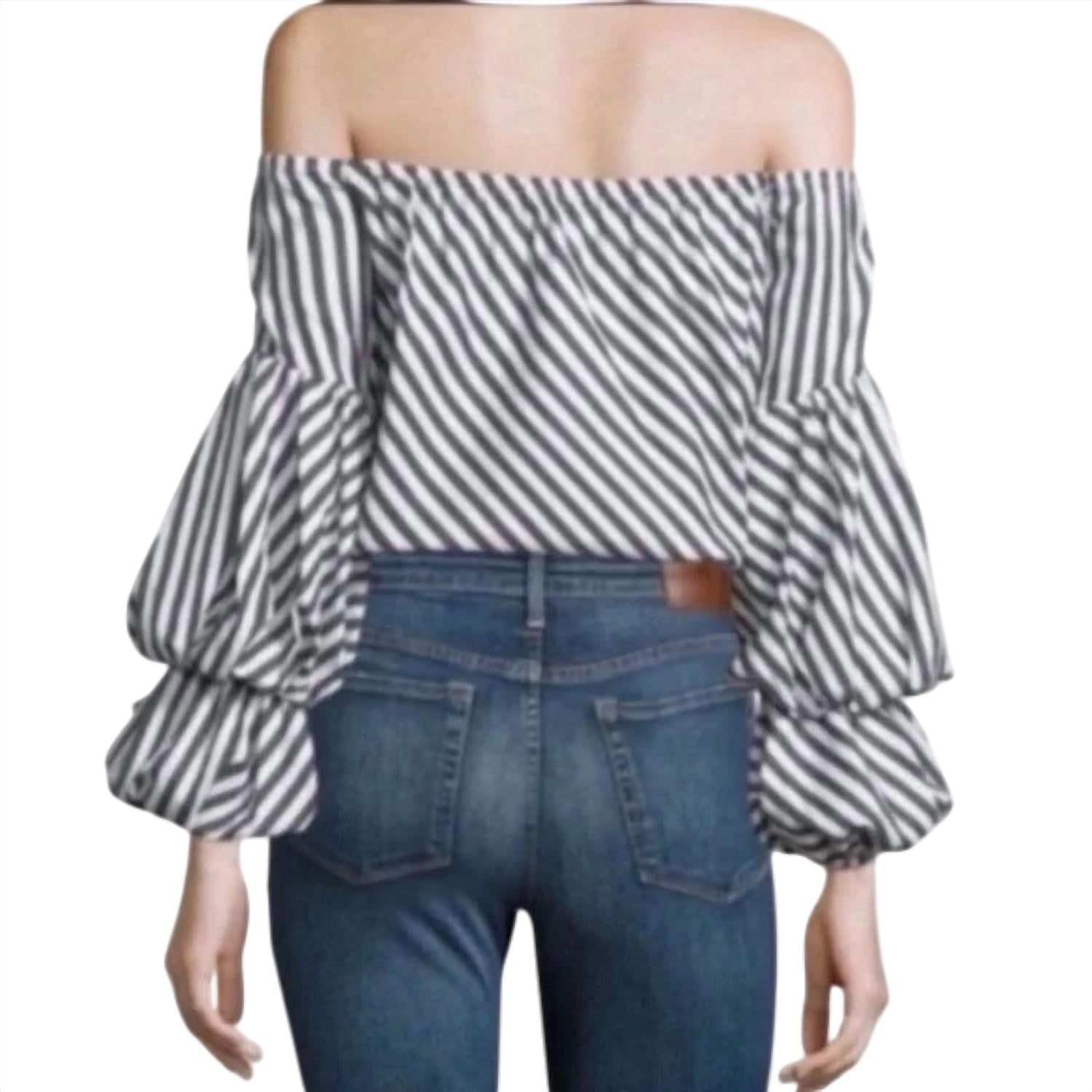 Petersyn - Lilly Off Shoulder Striped Blouse