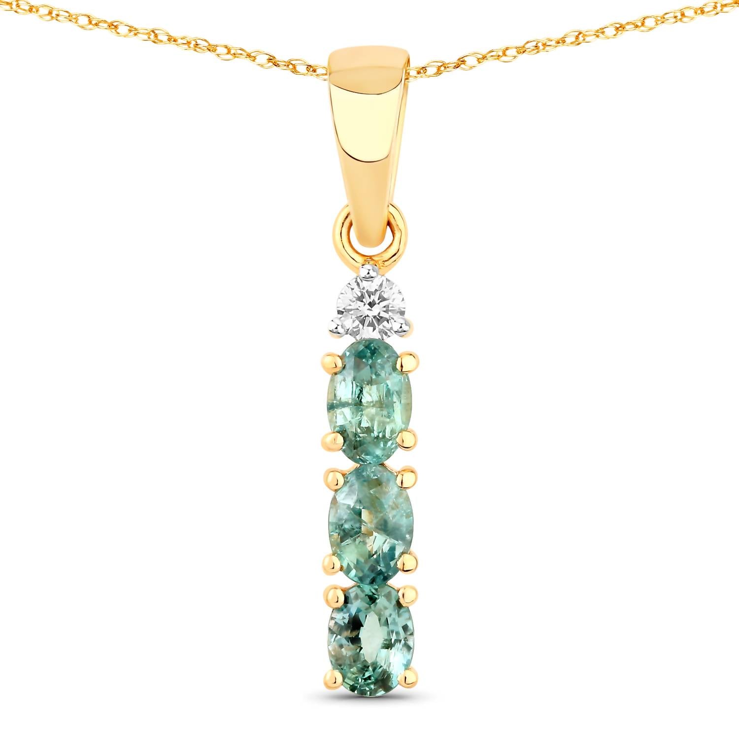 Diana M Jewels Women's Natural Alexandrite Oval Pendant Necklace (0.42 Ct) - Delicate in 18k yellow gold - women's jewelry