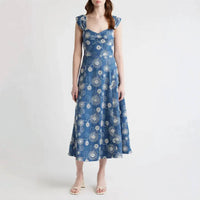 Zoe And Claire - Daydream Daisy Embroidered Midi Dress