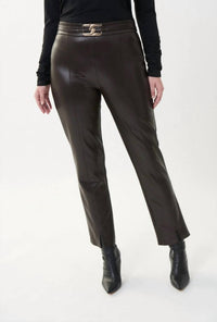 Joseph Ribkoff - Faux Leather Split Ankle Pants