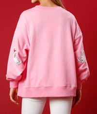Peach Love - Sequin Santa Sweatshirt