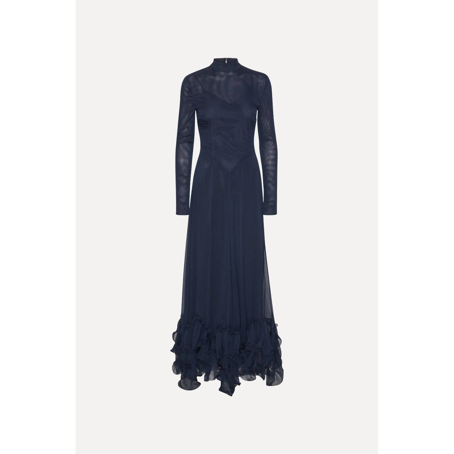 Rotate - Chiffon Maxi Ruffle Dress