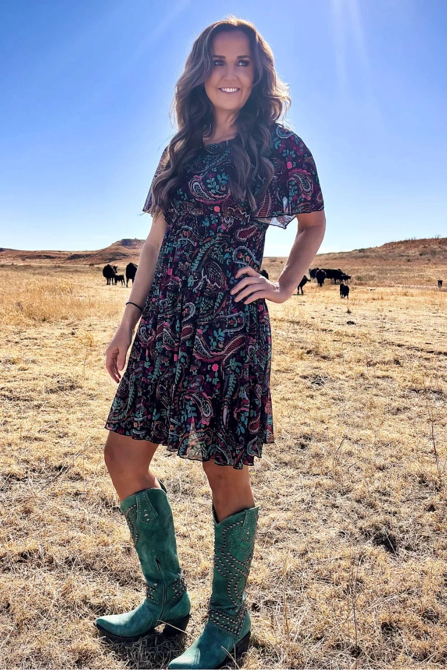 Sterling Kreek - Painted Night Paisley Dress