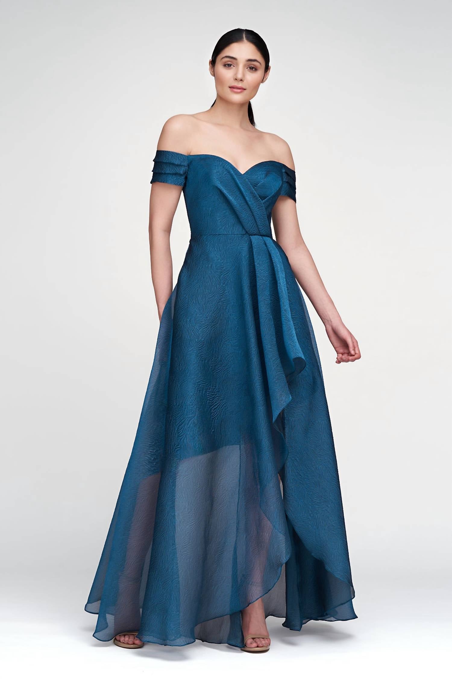 Theia - Women's Cecilia High Low Off The Shoulder Gown