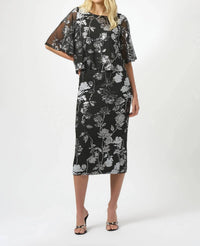 Joseph Ribkoff - Sequined Floral Mesh Top