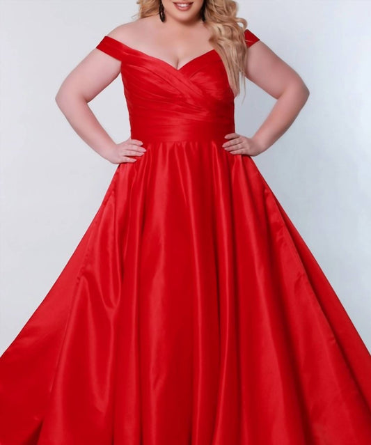 Sydney'S Closet - Plus Off The Shoulder Prom Dress