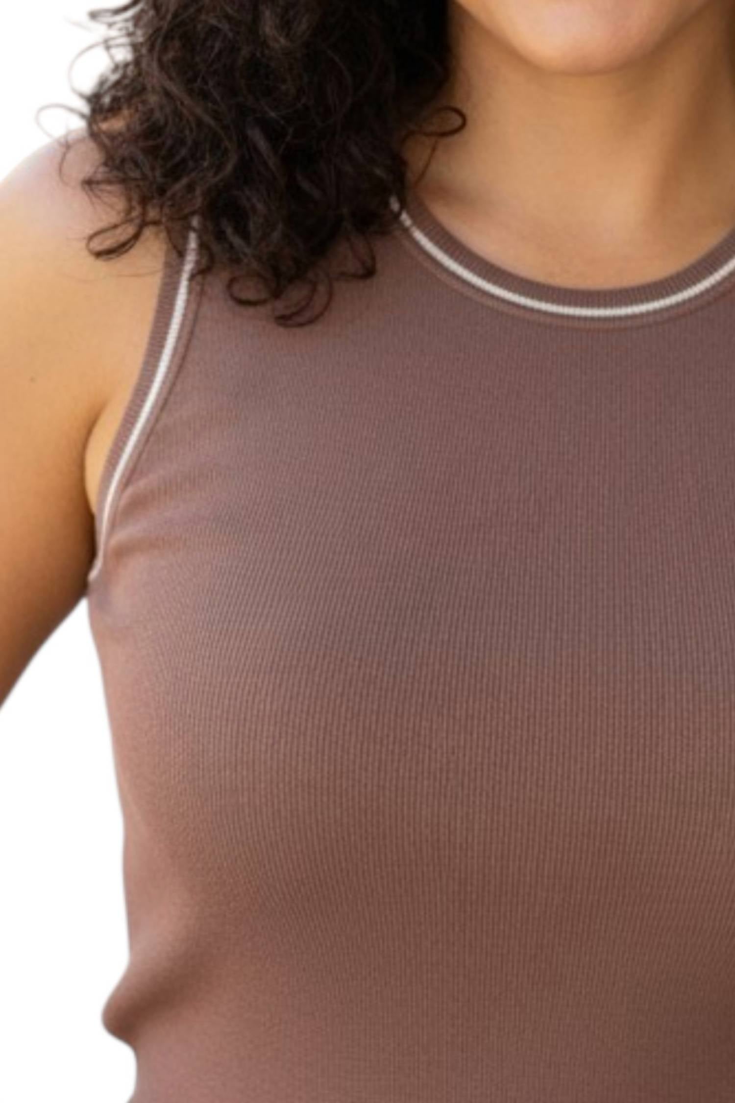Be Cool - Contrast Line Sweater Tank Top