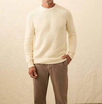 Faherty Heirloom Crewneck Sweater in bone - men's sweater