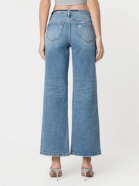Flying Monkey - High Rise Full Length Wide Leg Jeans