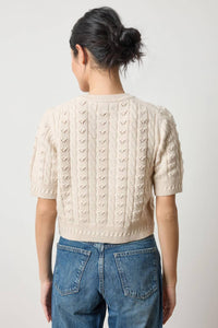 Lilla P - Short Sleeve Cardigan Sweater
