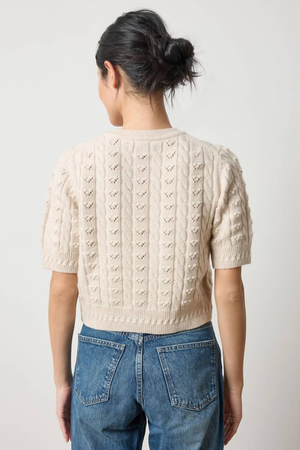 Lilla P - Short Sleeve Cardigan Sweater