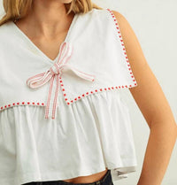 Miou Muse - Sailor Collar Sleeveless Top
