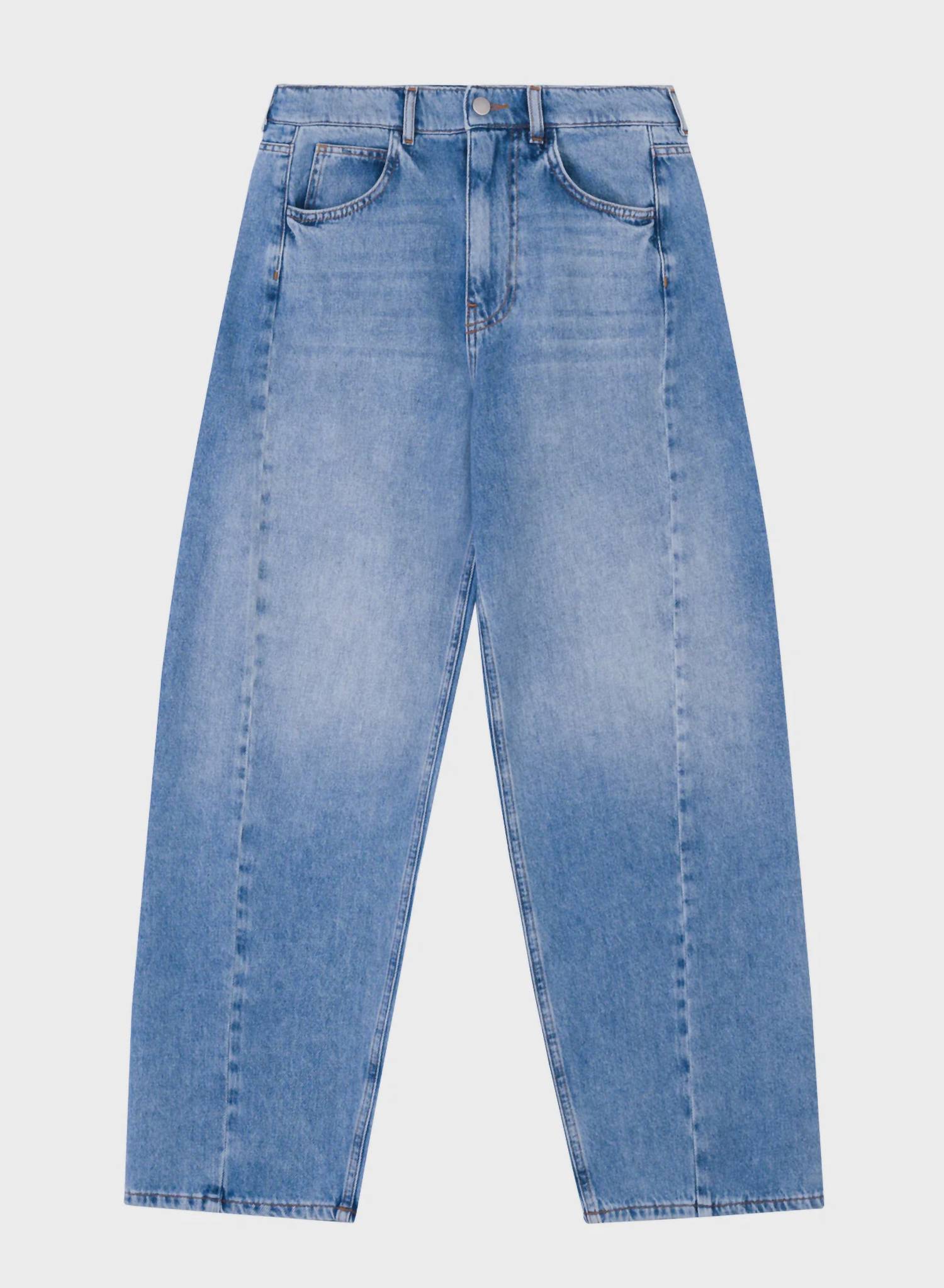 Tela - Light Wash Denim Barrel Pant