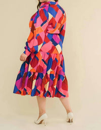 Flying Tomato - Printed Woven Midi Dress