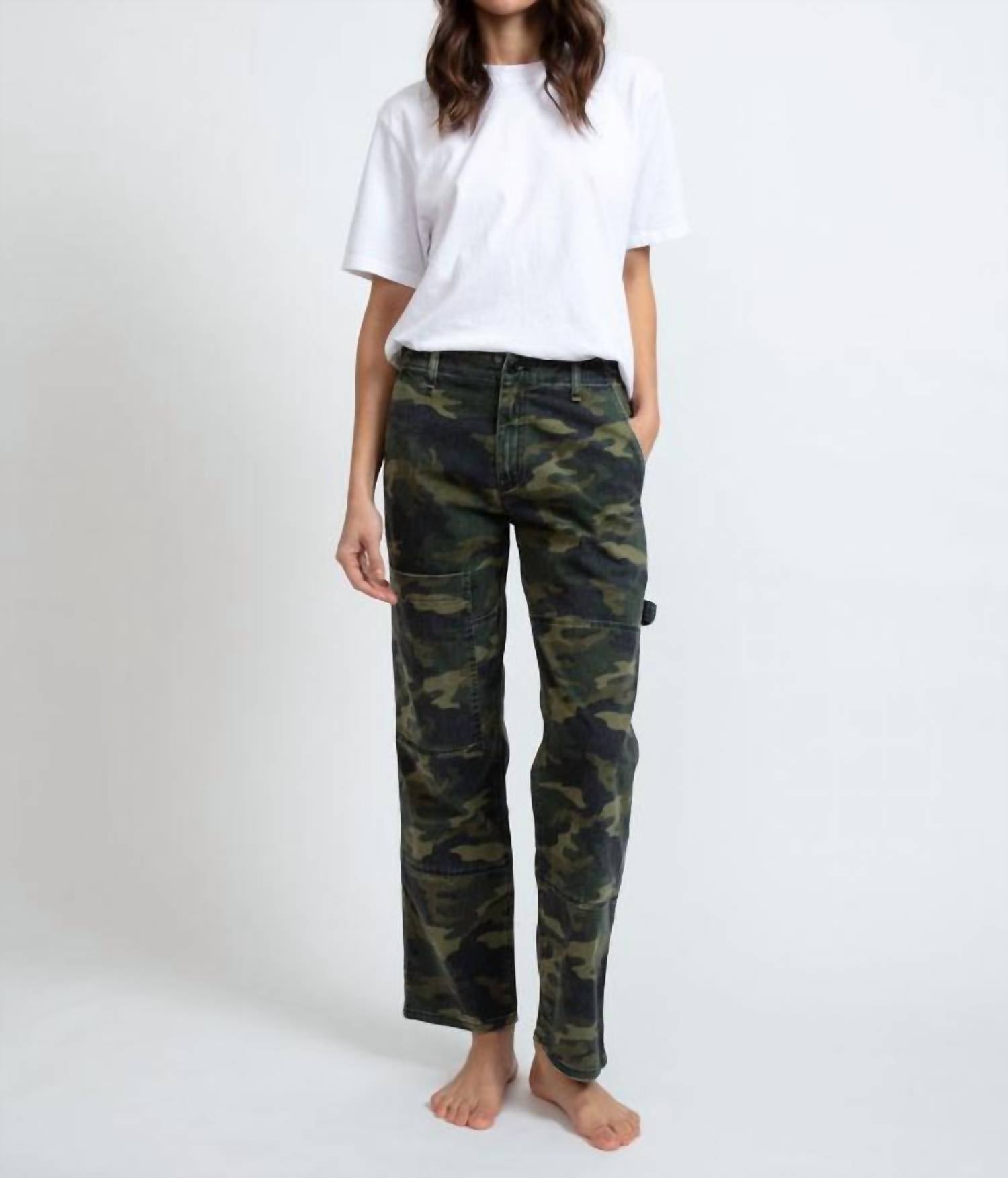 ASKK NY Carpenter Relaxed Straight Leg Jeans in camo - women's jeans