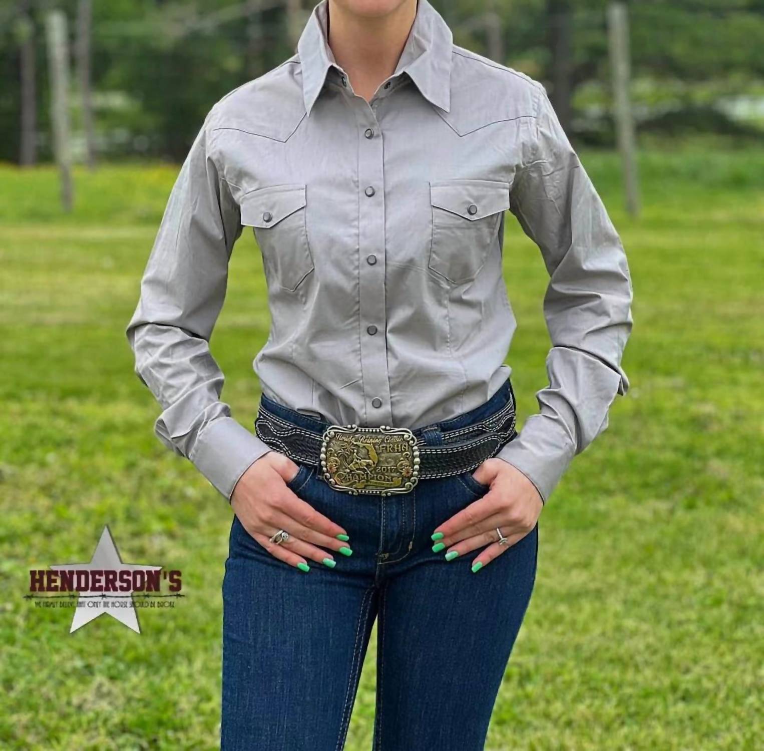 Panhandle - Women's Long Sleeve Solid Western Snap Shirt