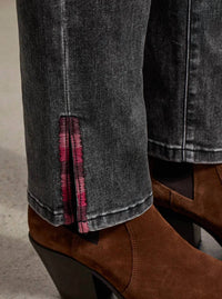 Tribal - Audrey Hugging Straight Ankle Side Slit Embroidery