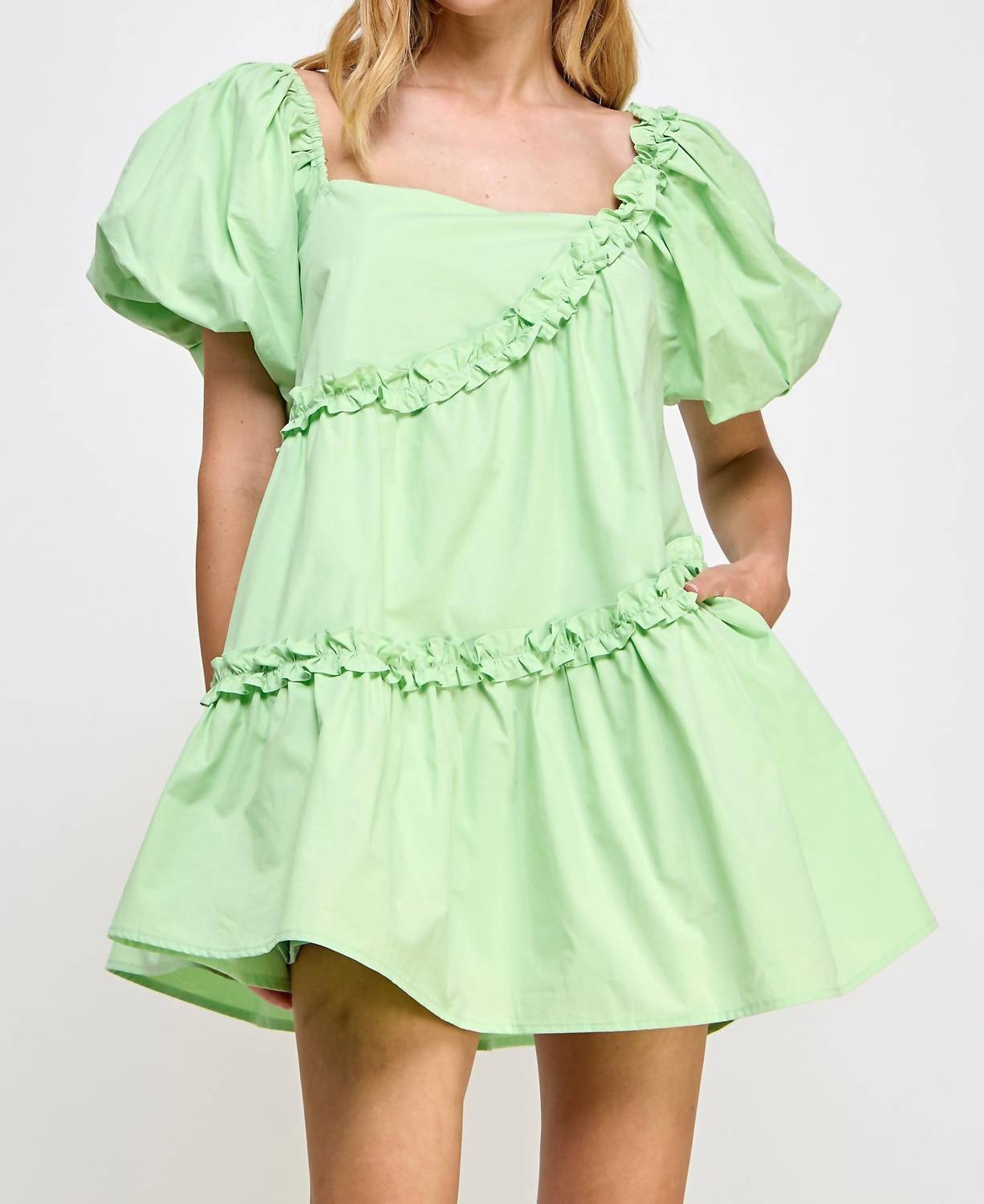 Strut & Bolt - Asymmetric Ruffle Mini Dress