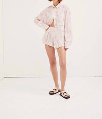 for Love & Lemons Kennedy Button Up Top in pink - women's shirt