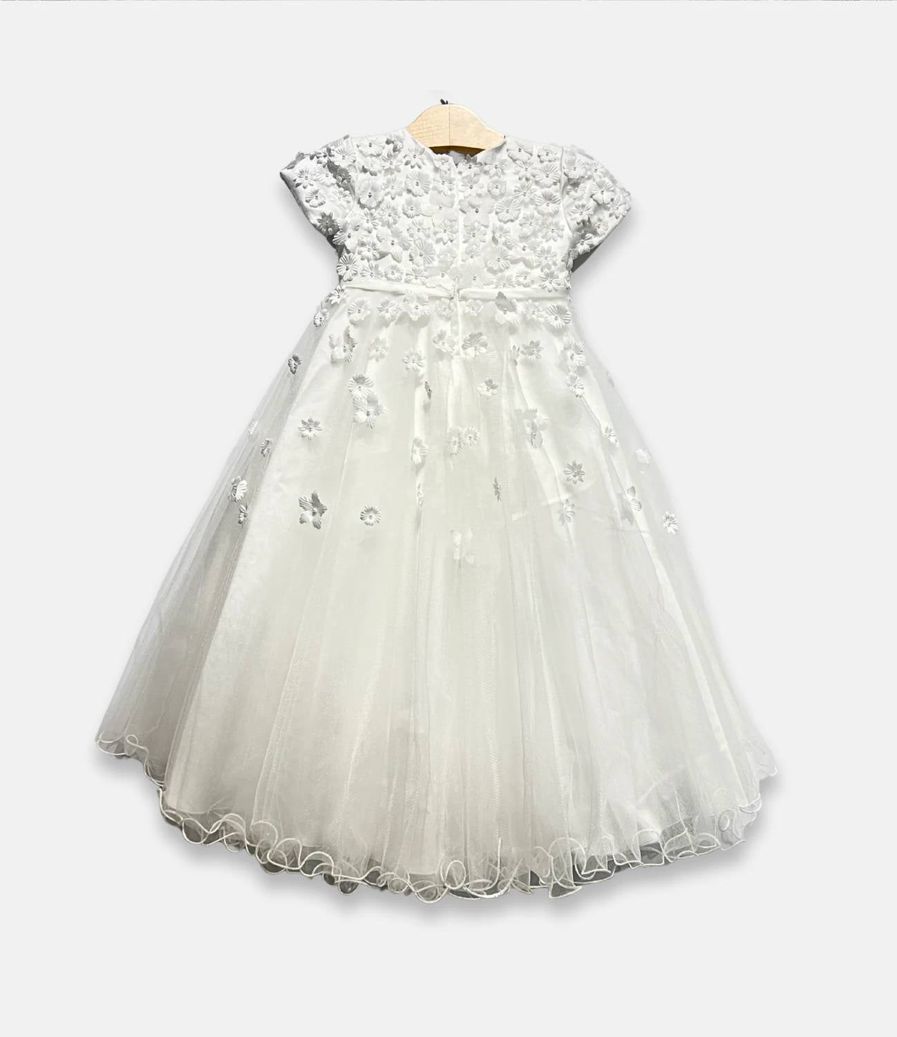 Macis - Girl's Scattered Flowers Appliqué Dress