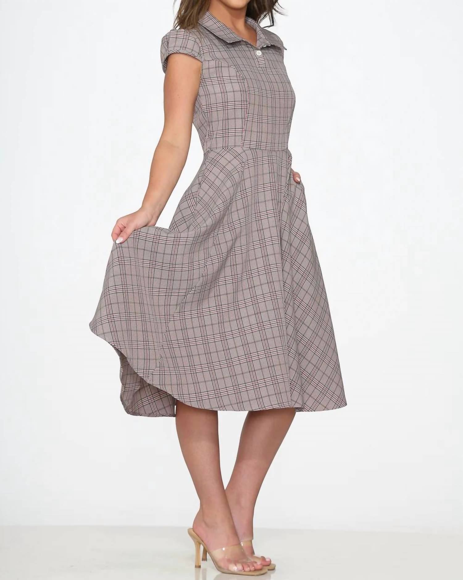 Orchid Bloom - Plaid Swing Dress