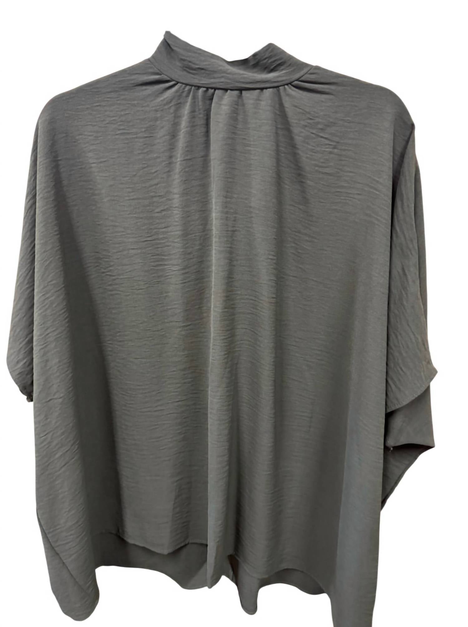 Pixi + Ivy - Women's Tie Back Mock Neck Tunic Top