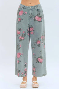 Entro - Margaux Floral Print Denim Pants