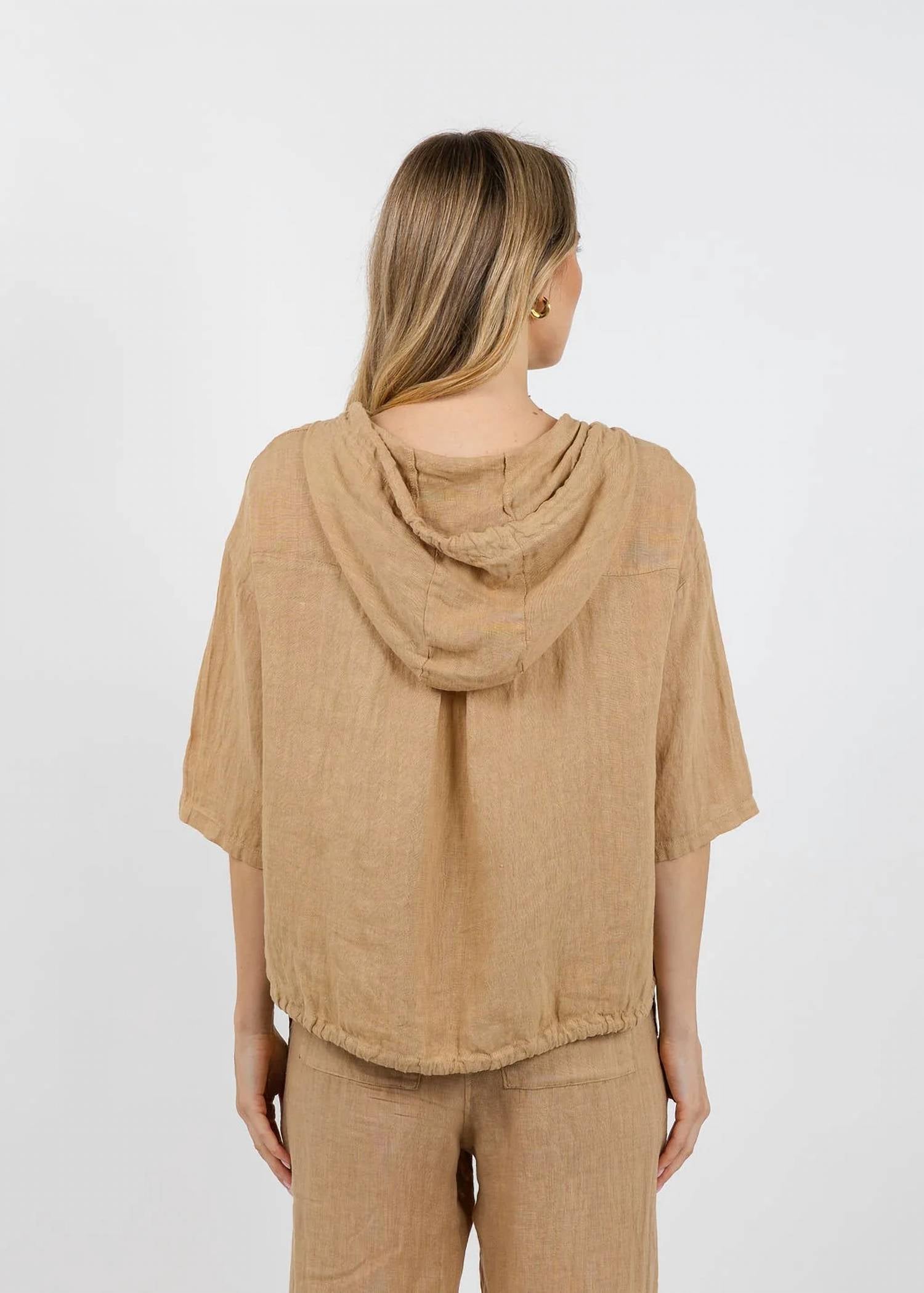 Elliott Lauren - Zip Front Linen Jacket