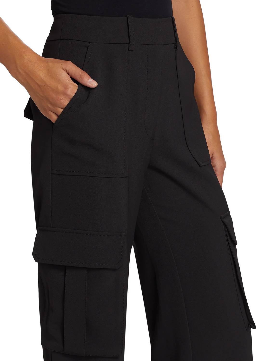 Veronica Beard Pre-loved Saul Cargo Pants in black - women's pants - view 5