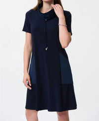 Joseph Ribkoff Sarah Short Sleeve Dress in midnight blue - women's dress